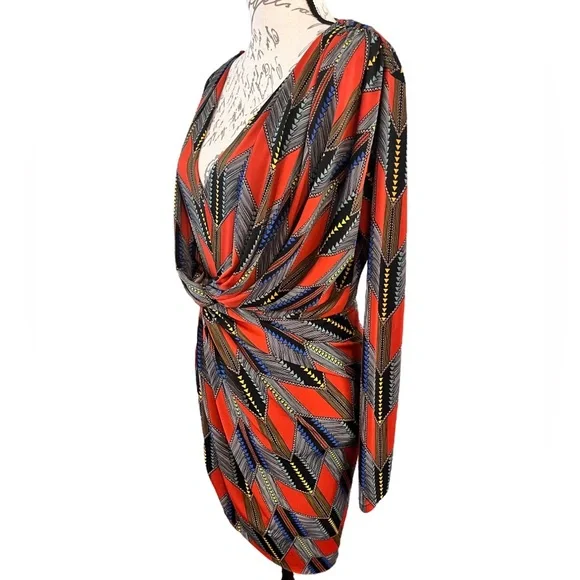 T-Bags Los Angeles Long Sleeve Knot Dress Bodycon Mini Size Small EUC Revolve - Picture 2 of 16